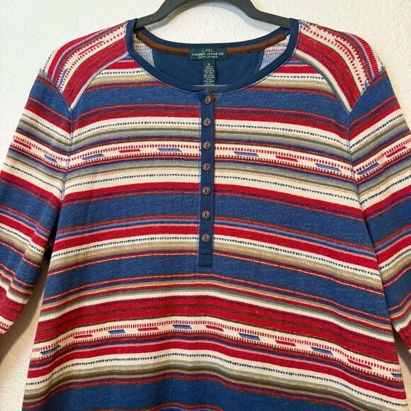 LRL Lauren Jeans Co. Vtg Southwest Dropped Waist Waffle Knit Dress Sz 1X - Picture 3 of 11